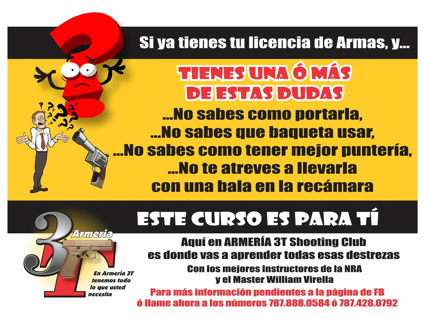 ¿Si ya tienes tu licencia de armas y tienes una o más de estas dudas? Este curso es para ti